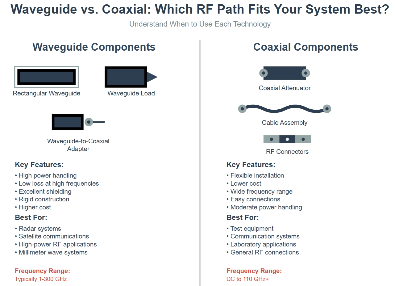 Waveguide vs. Coaxial Components: What to Use and When